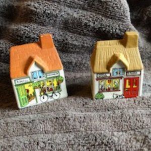 Vintage Wade Staffordshire England  Village Store Ceramic Salt Pepper Shakers